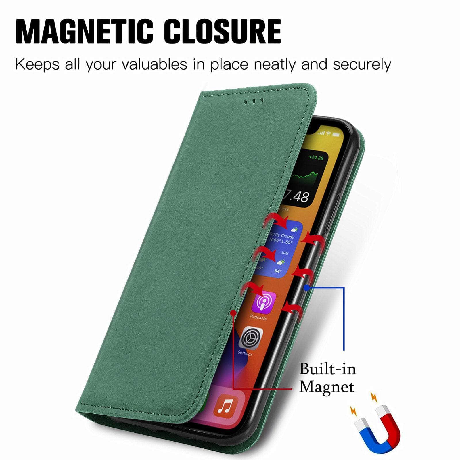CaseBuddy Australia Casebuddy Matte Leather Case For iPhone 13 12 11 Pro Mini XR XS Max X 8 7 6s 6 Plus Flip Book Case Cover For Apple iPhone SE 2022 2020