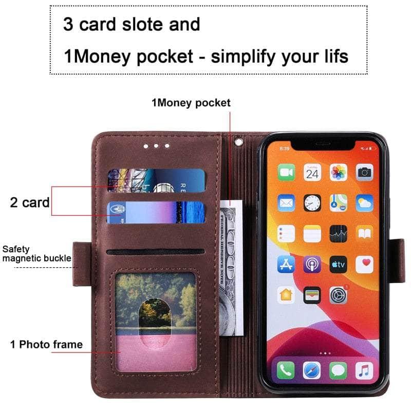 CaseBuddy Australia Casebuddy Matte Leather iPhone SE 2022 Wallet Flip Case