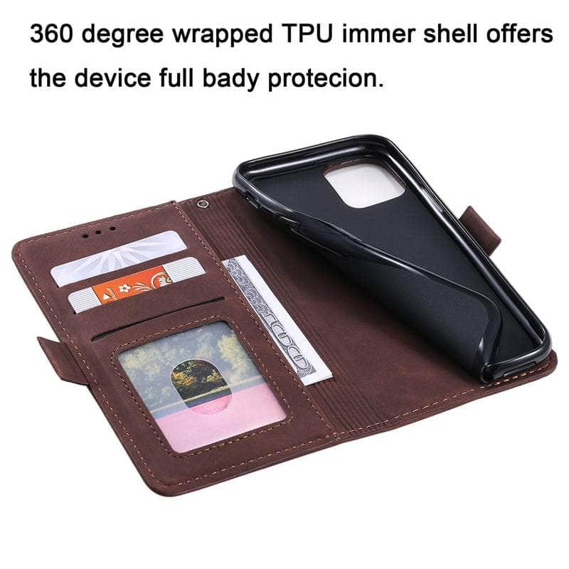 CaseBuddy Australia Casebuddy Matte Leather iPhone SE 2022 Wallet Flip Case
