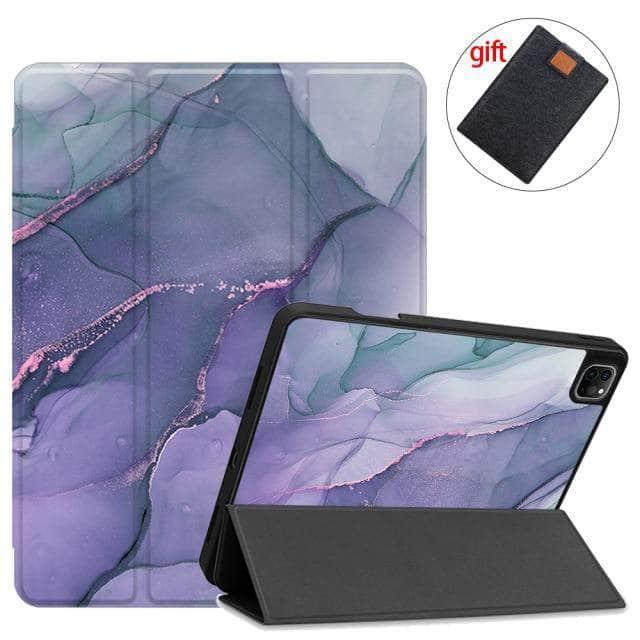 CaseBuddy Australia Casebuddy IPTPU09 / 2021 Pro12.9 5thGen MTT iPad Pro 12.9 (2021) Pencil Magnetic TriFold Smart Stand Case