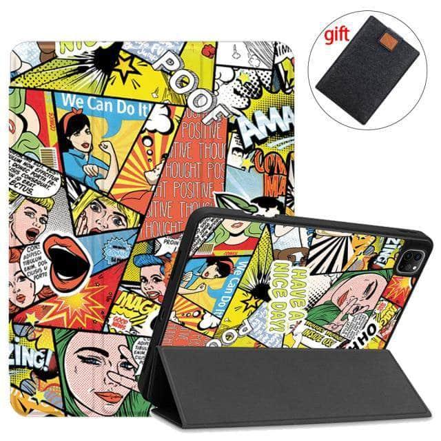 CaseBuddy Australia Casebuddy IPTPU13 / 2021 Pro12.9 5thGen MTT iPad Pro 12.9 (2021) Pencil Magnetic TriFold Smart Stand Case