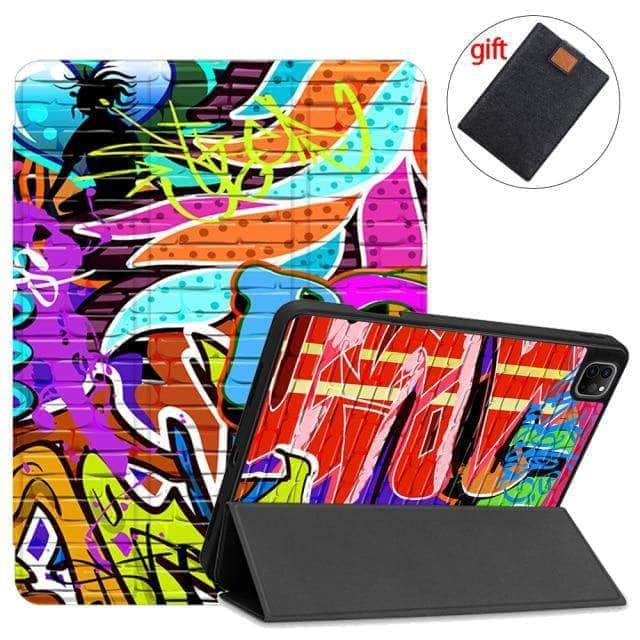 CaseBuddy Australia Casebuddy IPTPU14 / 2021 Pro12.9 5thGen MTT iPad Pro 12.9 (2021) Pencil Magnetic TriFold Smart Stand Case