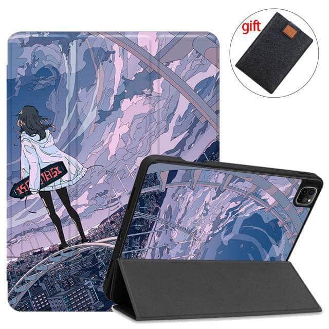 CaseBuddy Australia Casebuddy IPTPU25 / 2021 Pro12.9 5thGen MTT iPad Pro 12.9 (2021) Pencil Magnetic TriFold Smart Stand Case