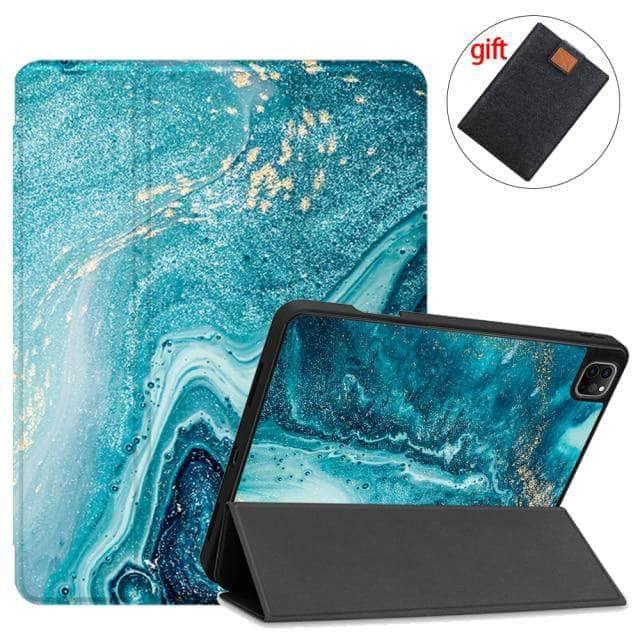 CaseBuddy Australia Casebuddy IPTPU04 / 2021 Pro12.9 5thGen MTT iPad Pro 12.9 (2021) Pencil Magnetic TriFold Smart Stand Case