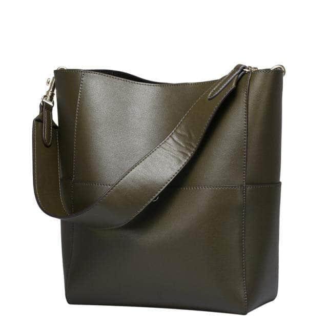 CaseBuddy Australia Casebuddy green Nesitu Design Split Leather Women Shoulder Bag