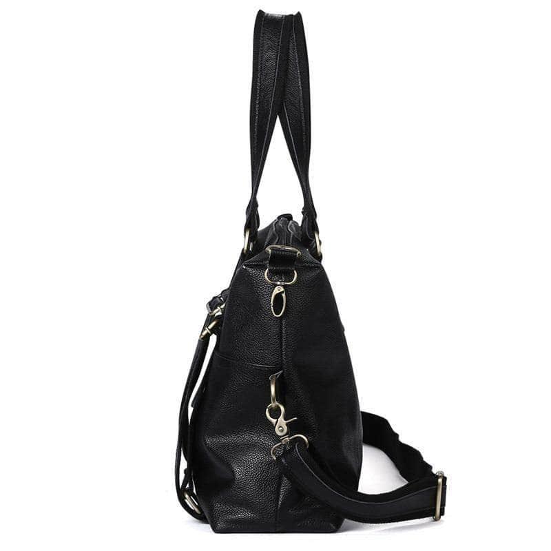 CaseBuddy Australia Casebuddy Nesitu Large Capacity Black Genuine Leather A4 Handbag