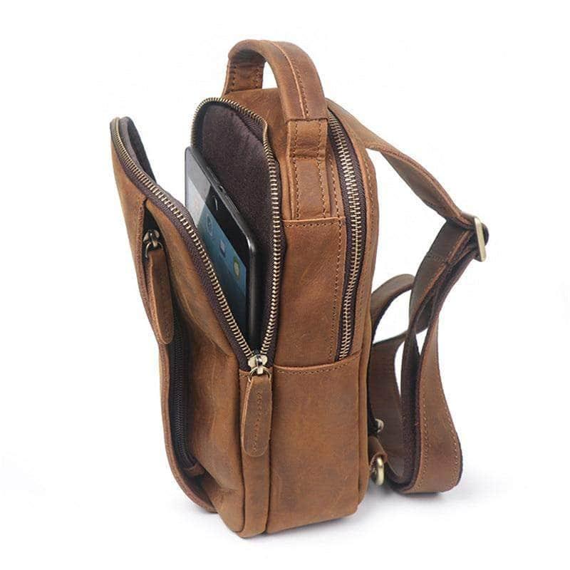 CaseBuddy Australia Casebuddy Nesitu Vintage Genuine Leather Men Chest Bag