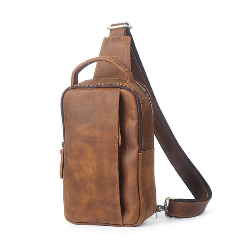 CaseBuddy Australia Casebuddy Nesitu Vintage Genuine Leather Men Chest Bag