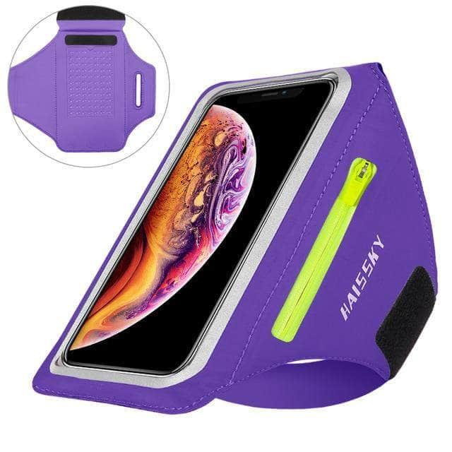 CaseBuddy Australia Casebuddy Upgrade Purple Non-slip Zipper Running Sport Armbands iPhone 13 Pro
