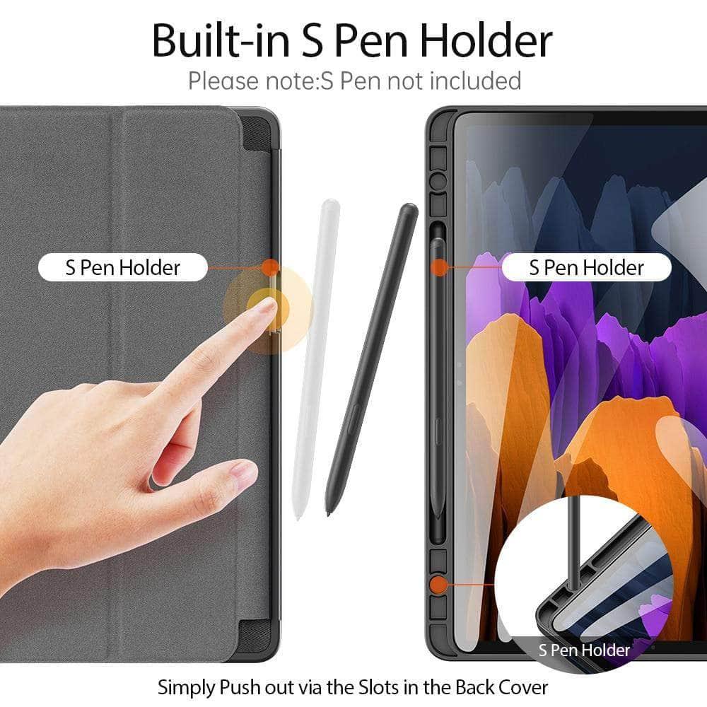 Pencil Holder Galaxy Tab S7 Plus 12.4 T970 T975 Smart Magnetic Cover - CaseBuddy
