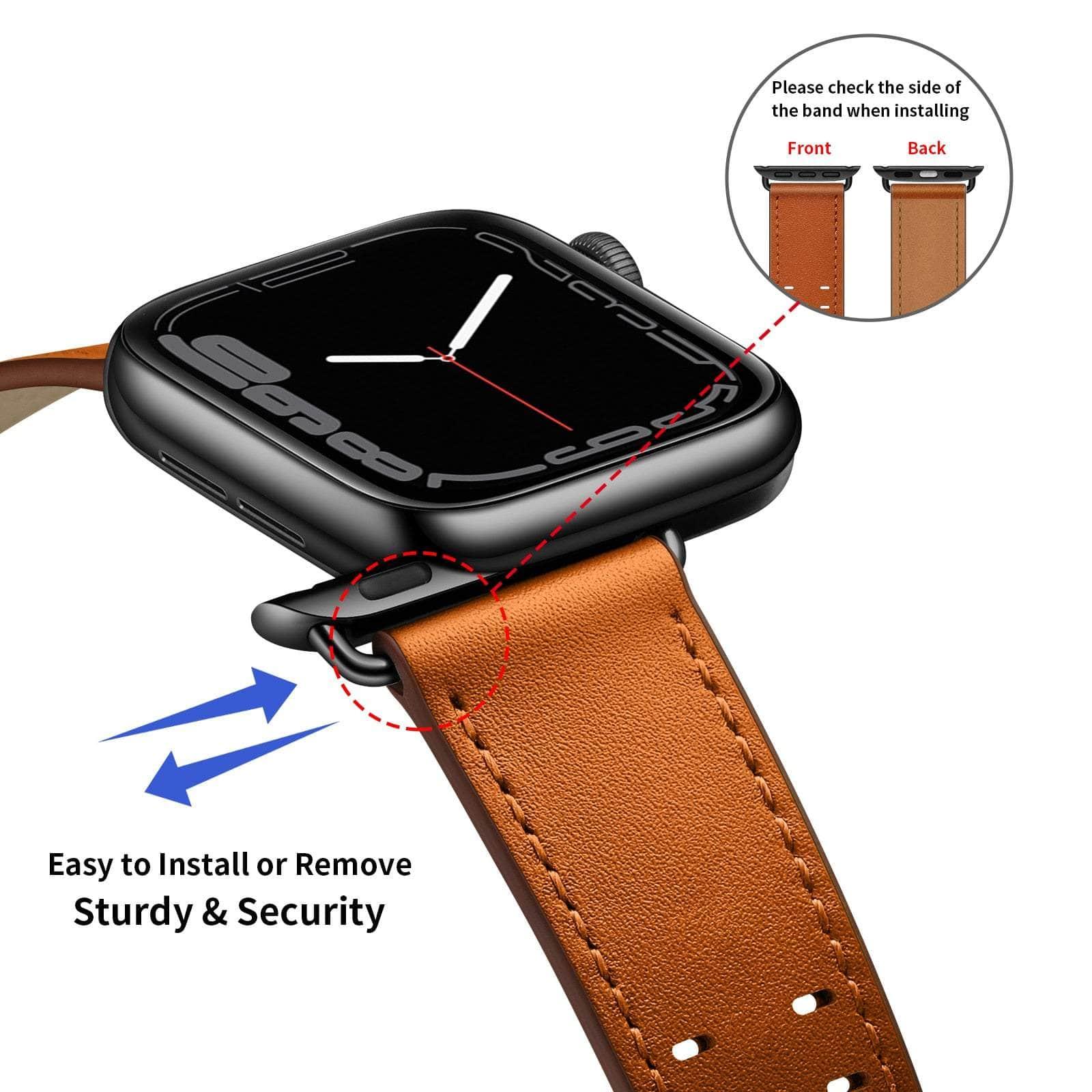 Casebuddy Premium Apple Watch Leather Strap