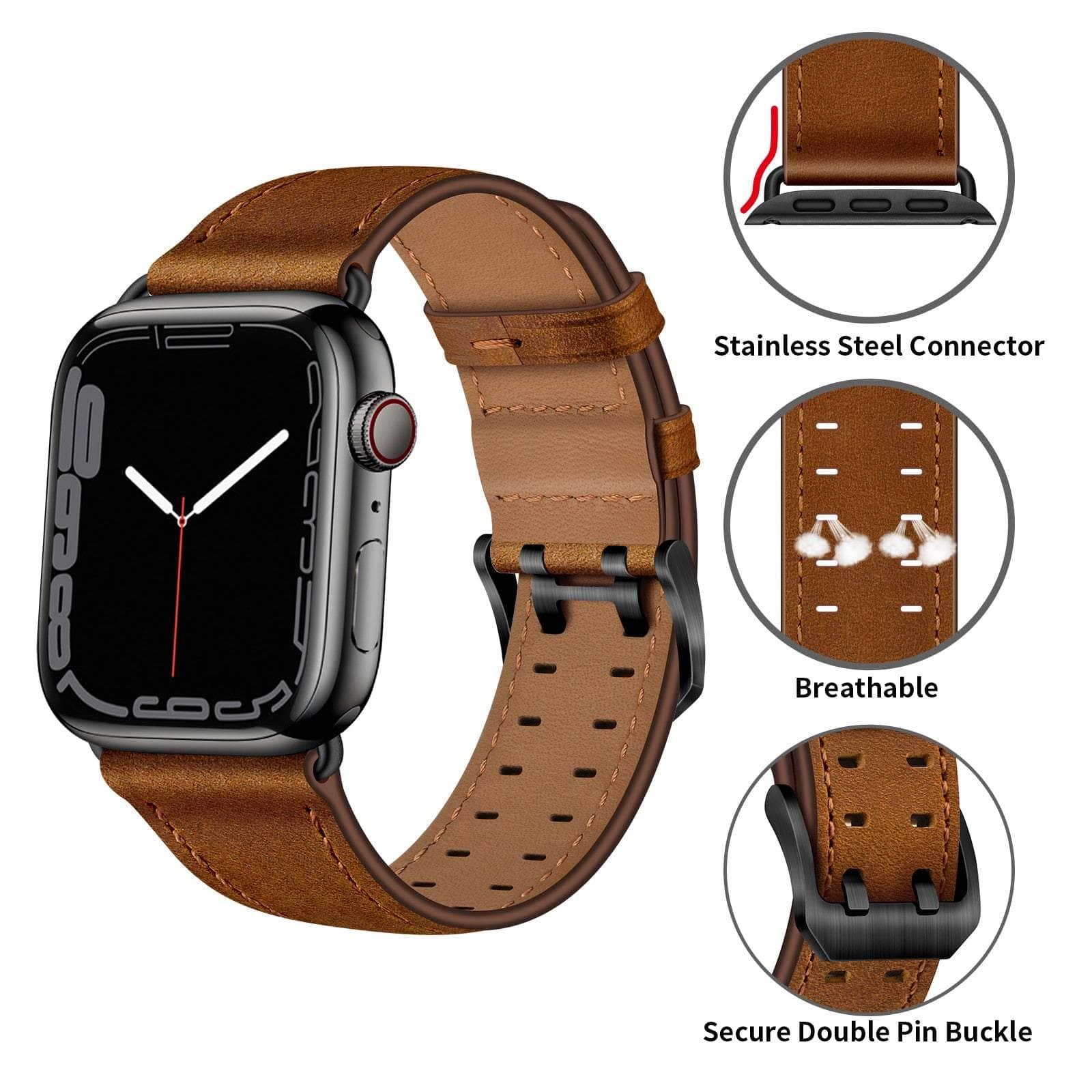 Casebuddy Premium Apple Watch Leather Strap