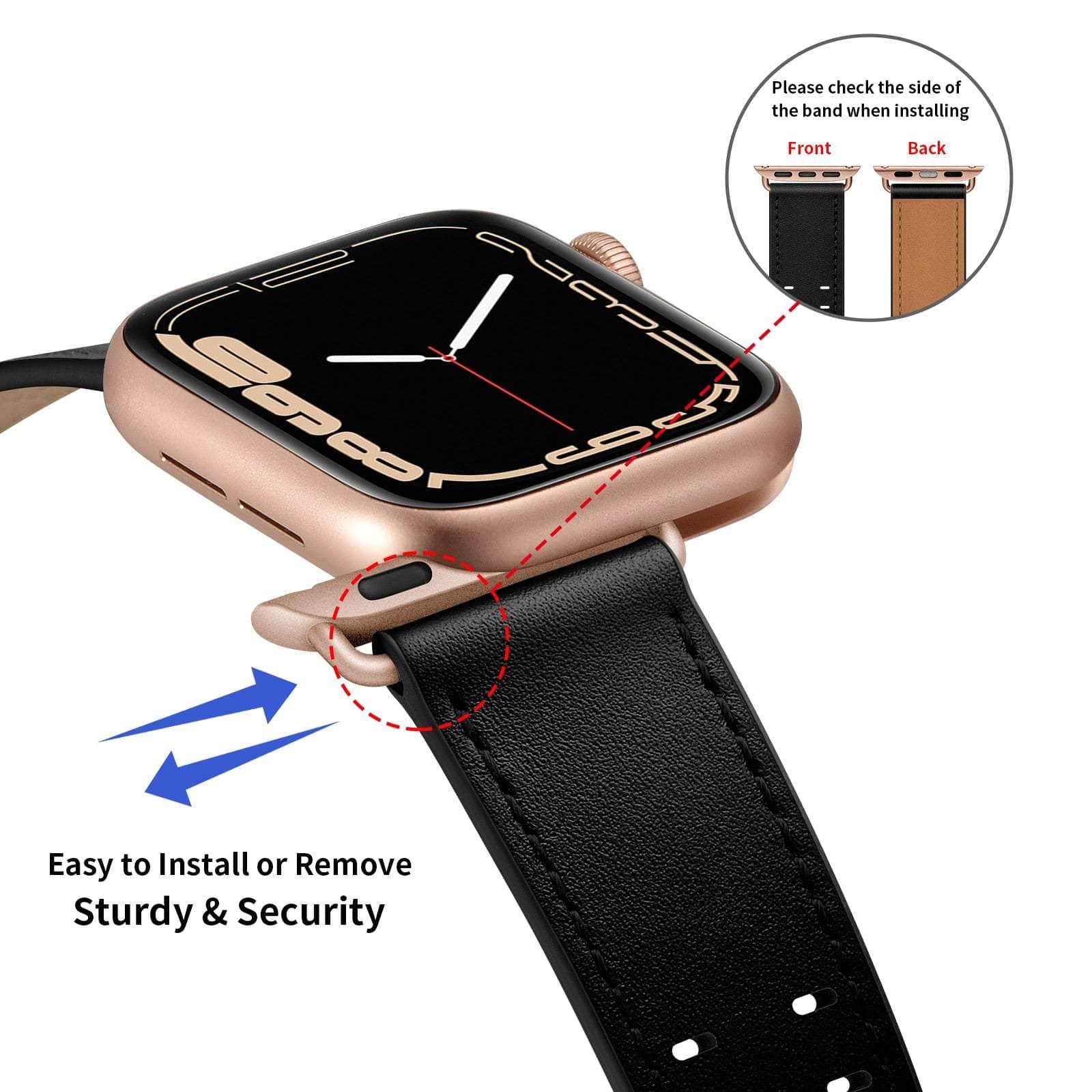 Casebuddy Premium Apple Watch Leather Strap