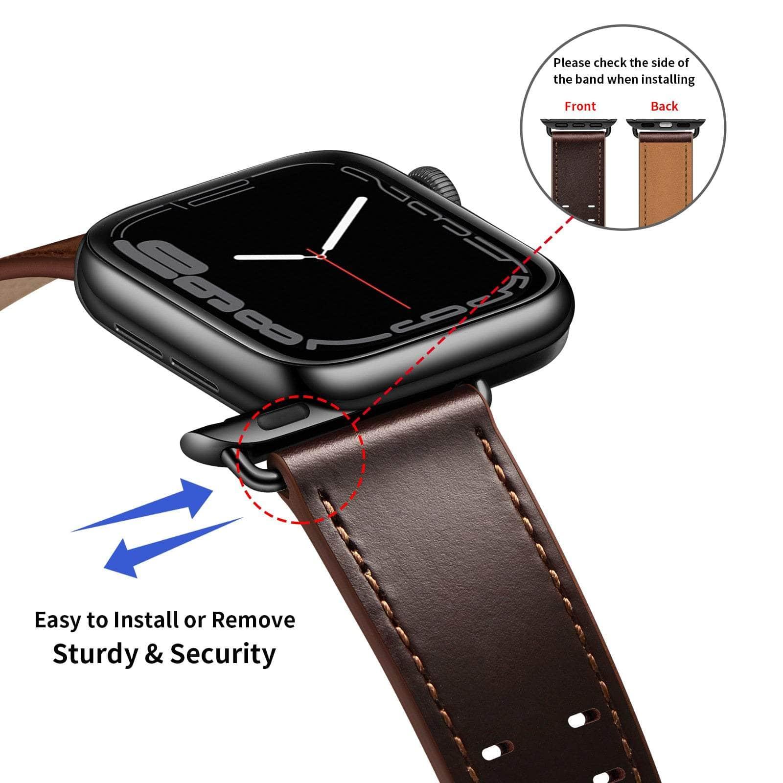 Casebuddy Premium Apple Watch Leather Strap