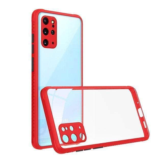 CaseBuddy Australia Casebuddy For S21 Ultra / Red Protective Galaxy S21 Luxury Silicone Frame Clear Back Cover