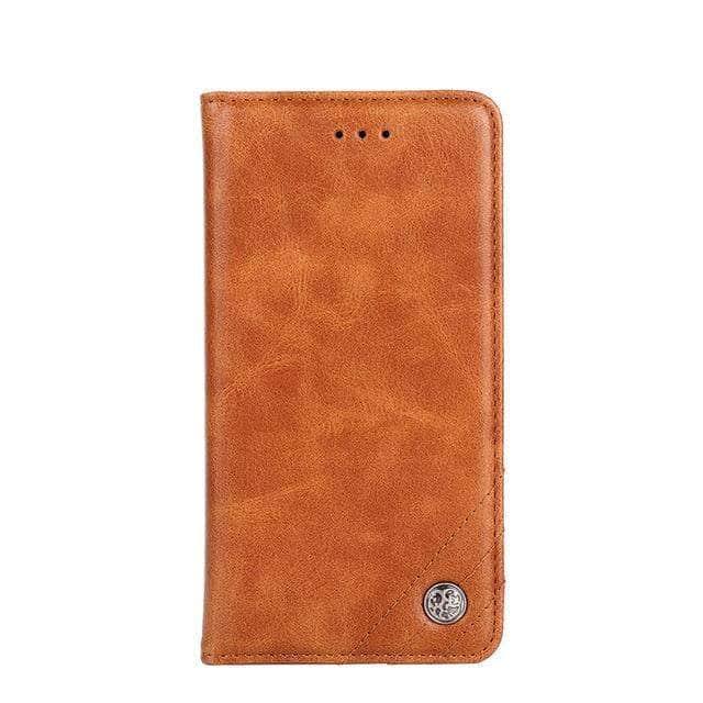 CaseBuddy Australia Casebuddy Galaxy S21 Ultra / Brown PU Leather Magnetic Wallet Credit Card Galaxy S21 Cover