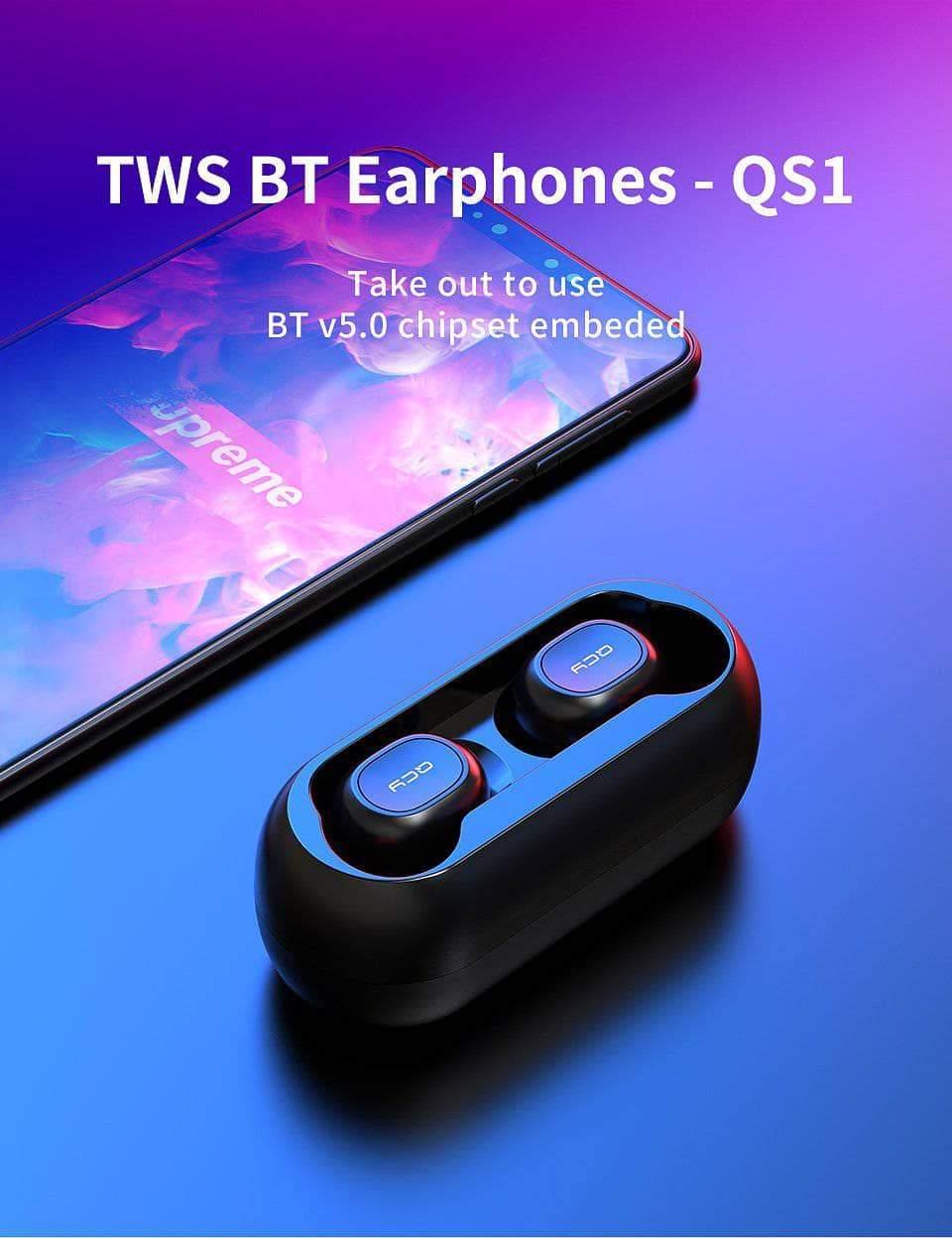 QCY QS1 T1C Mini Dual V5.0 Bluetooth Earphones True Wireless Headsets 3D Stereo Sound - CaseBuddy