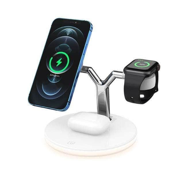 CaseBuddy Australia Casebuddy white Qi Wireless Quick Charger Stand Magsafe 3 in 1