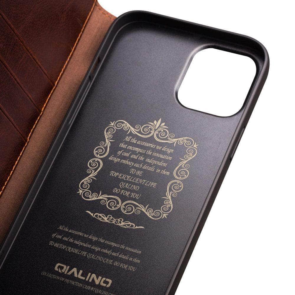 CaseBuddy Australia Casebuddy QIALINO Genuine iPhone 13 Leather Case