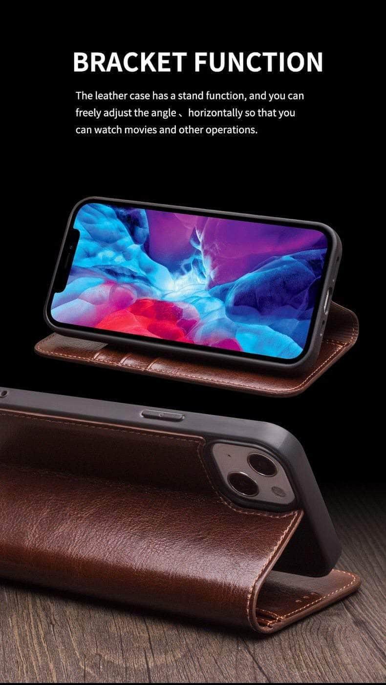 CaseBuddy Australia Casebuddy QIALINO Genuine iPhone 13 Mini Leather Case