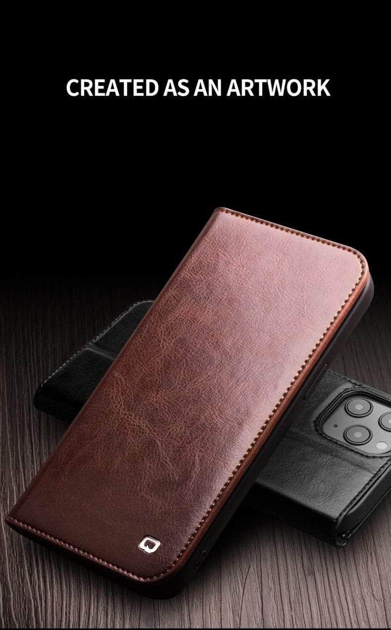 CaseBuddy Australia Casebuddy QIALINO Genuine iPhone 13 Mini Leather Case