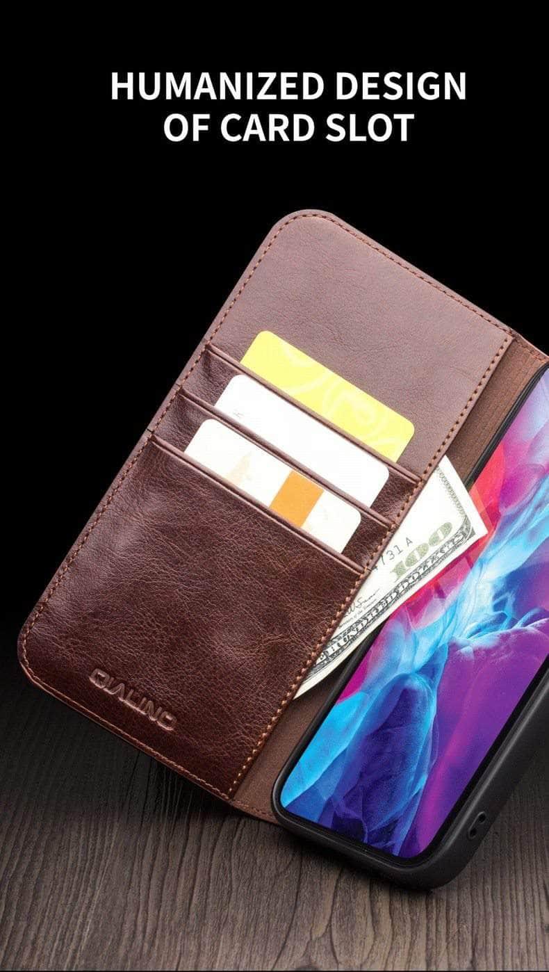 CaseBuddy Australia Casebuddy QIALINO Genuine iPhone 13 Mini Leather Case