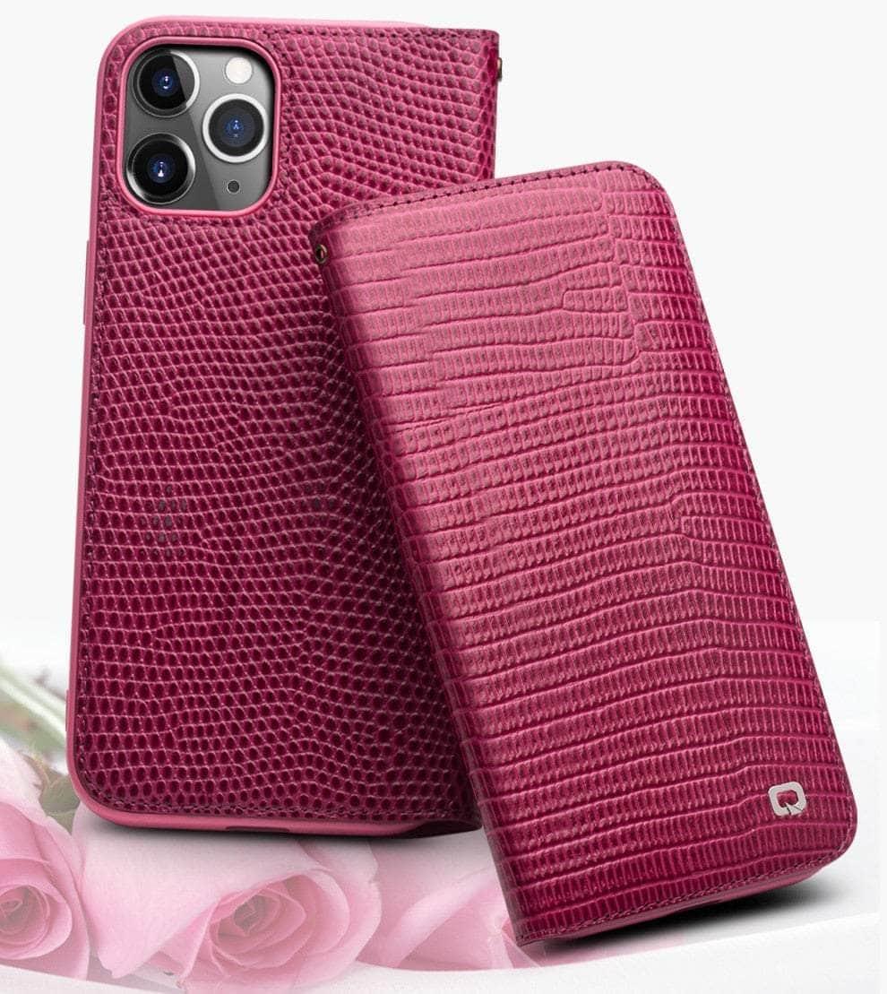 CaseBuddy Australia Casebuddy QIALINO Genuine Leatheri iPhone Pro Max 13 Card Slots Women Case