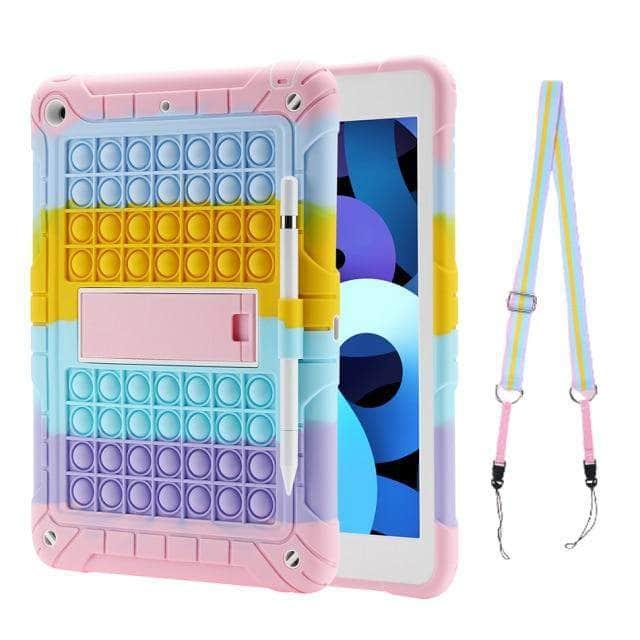 CaseBuddy Australia Casebuddy Hotpink / ipad air 4 Rainbow Bubble Silicone iPad Air 4 Case Anti-Anxiety Stress Relief