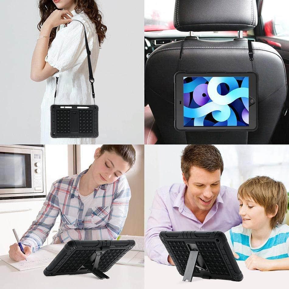 CaseBuddy Australia Casebuddy Rainbow Bubble Silicone iPad Air 5 2022 Case Anti-Anxiety Stress Relief