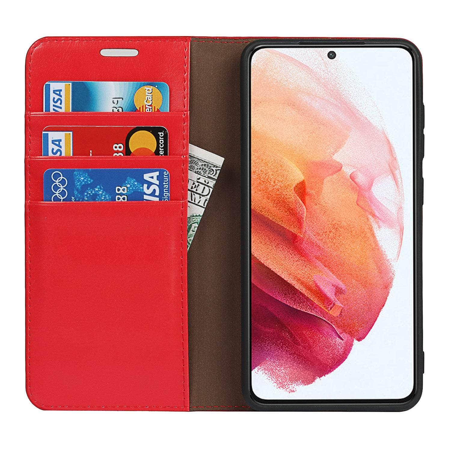 CaseBuddy Australia Casebuddy Real Genuine Leather Flip S22 Cover Credit Card Holder