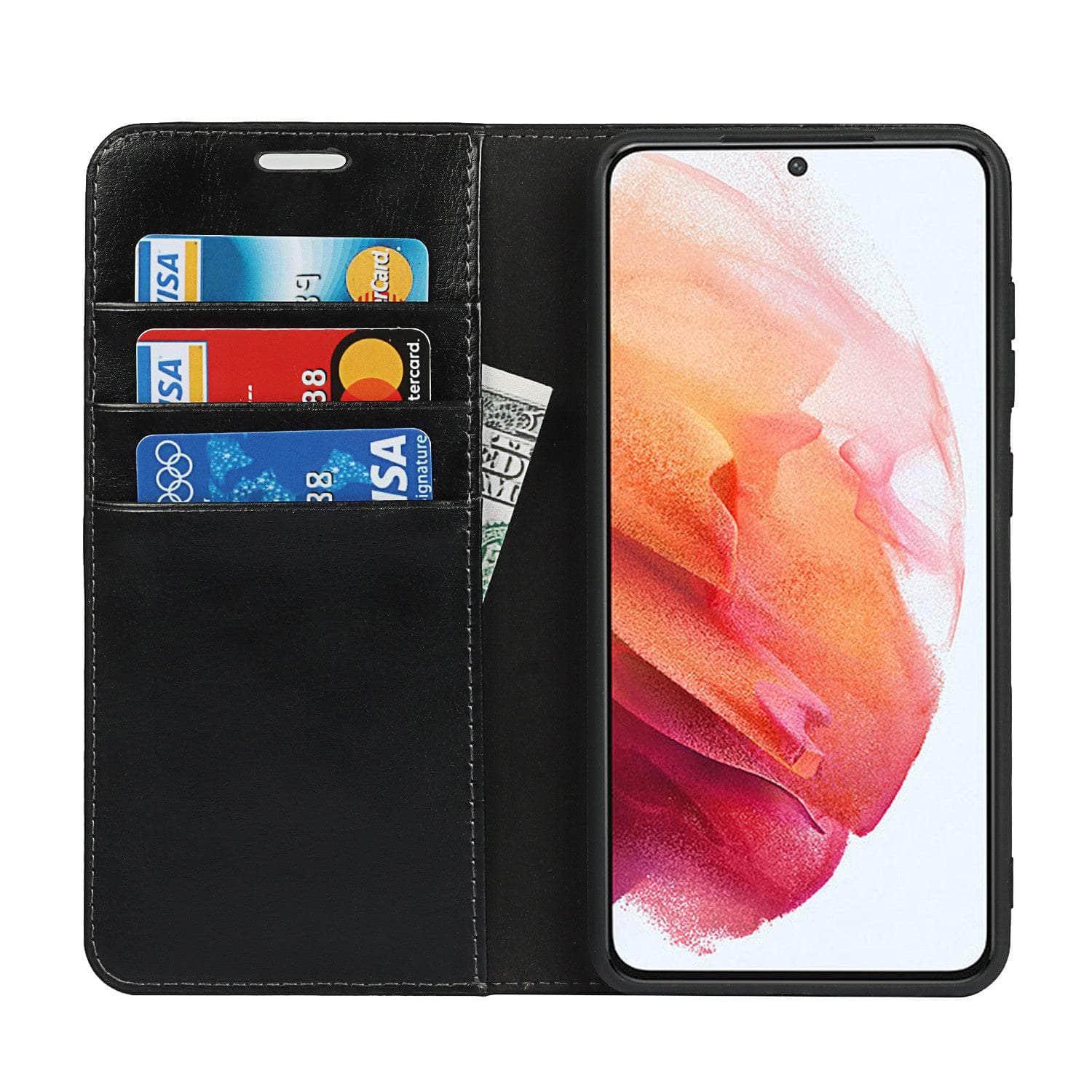 CaseBuddy Australia Casebuddy Real Genuine Leather Flip S22 Cover Credit Card Holder