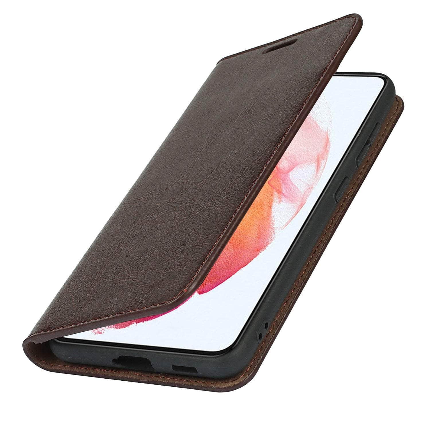 CaseBuddy Australia Casebuddy Real Genuine Leather Flip S22 Ultra Cover Credit Card Holder