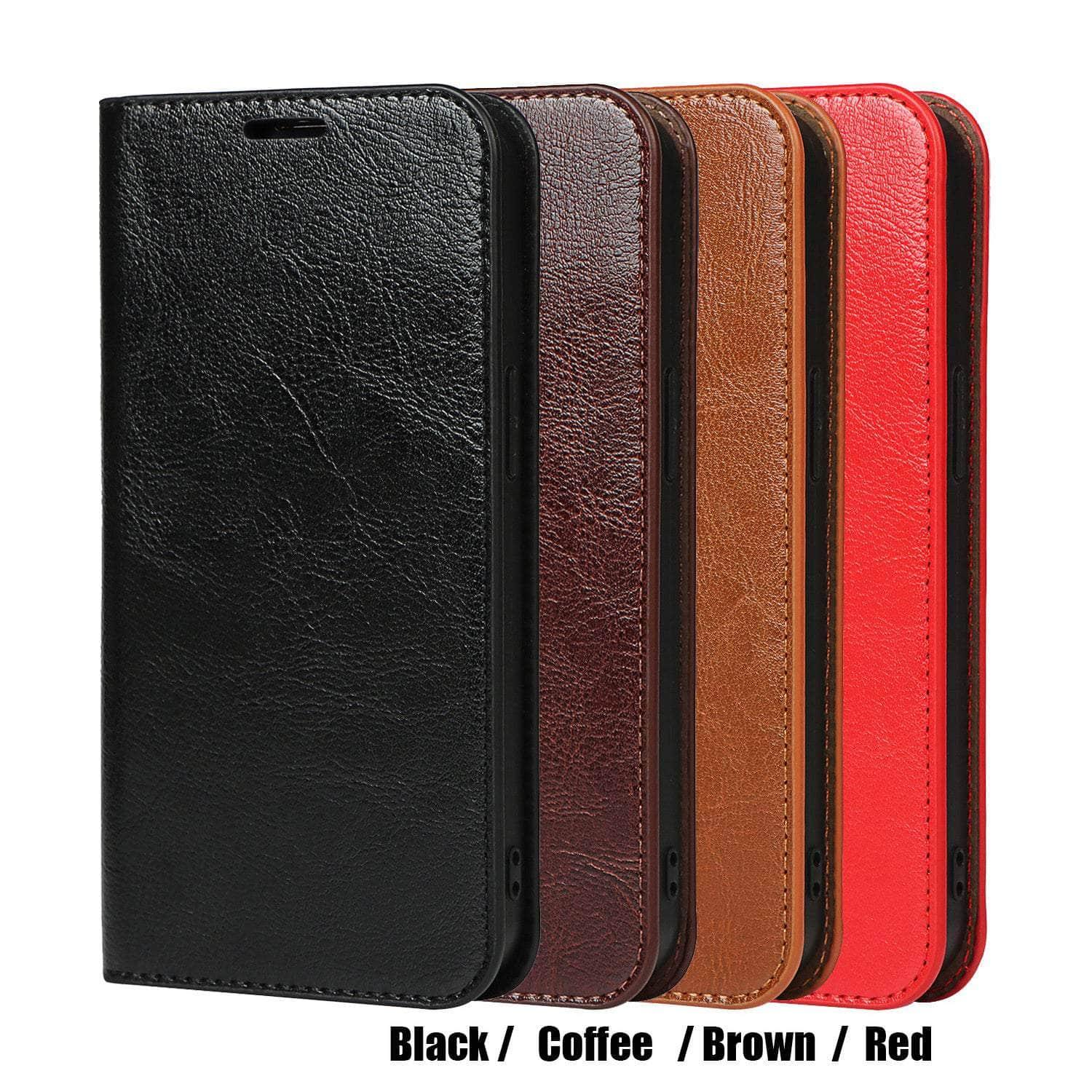 CaseBuddy Australia Casebuddy Real Genuine Leather Flip S22 Ultra Cover Credit Card Holder