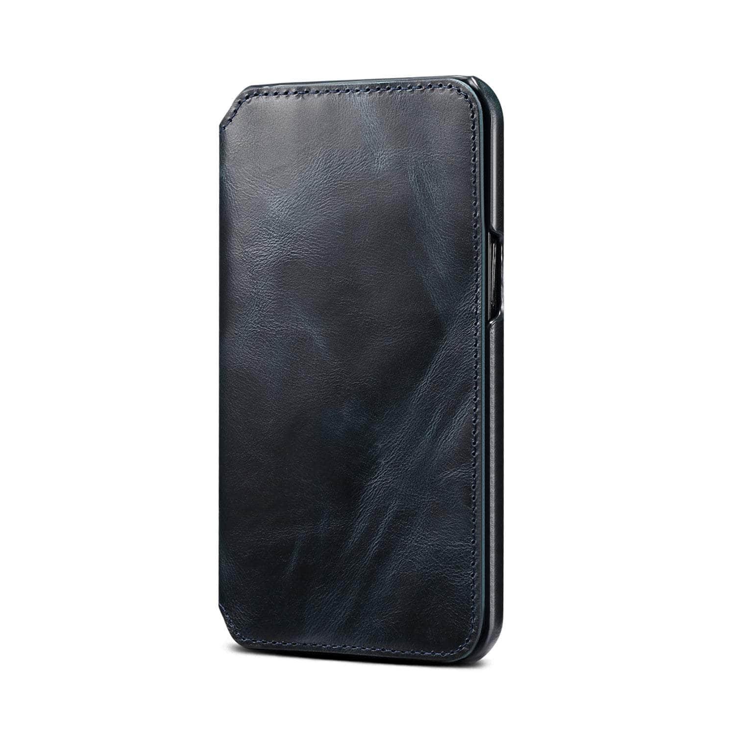 Casebuddy Real Leather iPhone 14 Max Leather Retro Wallet Case
