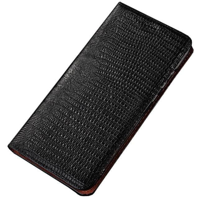 CaseBuddy Australia Casebuddy Galaxy S22 Ultra / Black Real Leather Magnetic S22 Ultra Case Kickstand