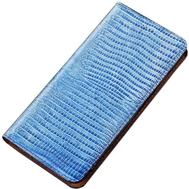 CaseBuddy Australia Casebuddy Galaxy S22 Ultra / Light Blue Real Leather Magnetic S22 Ultra Case Kickstand