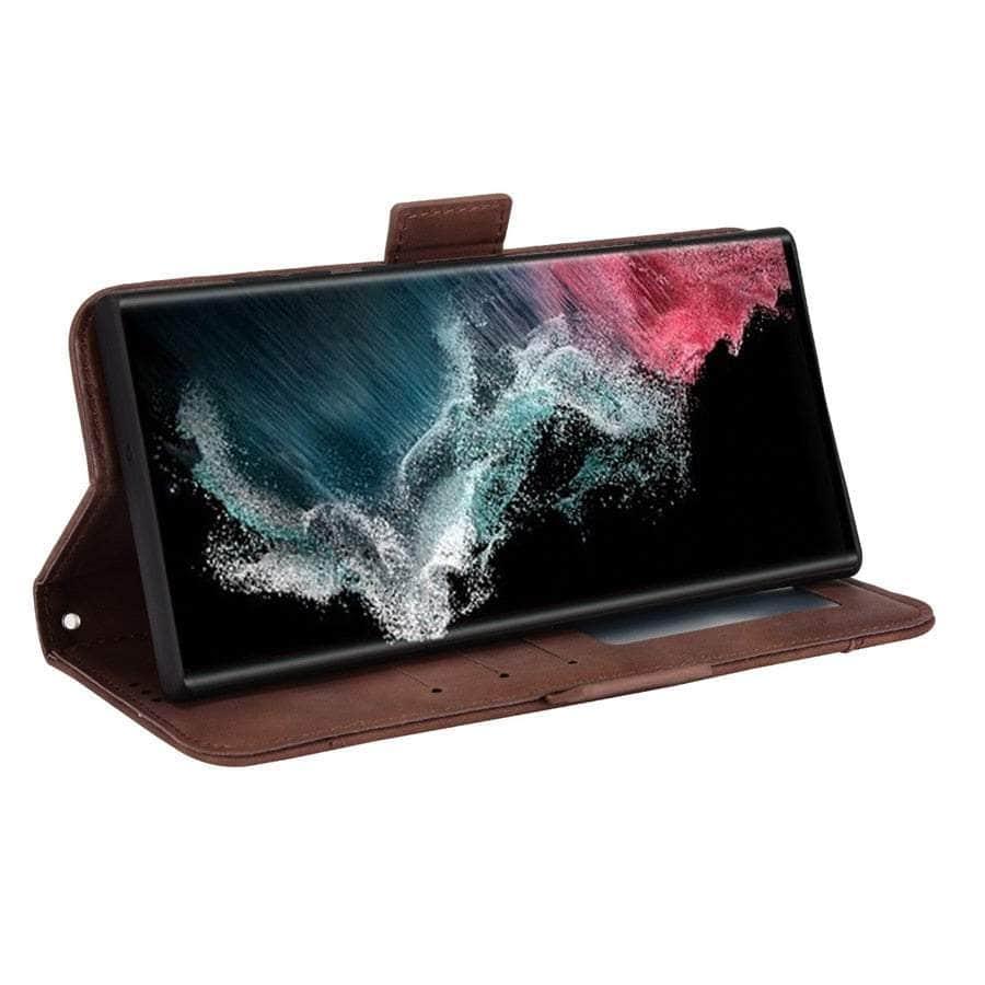 CaseBuddy Australia Casebuddy Removable Card Slot Galaxy S22 Ultra Leather Wallet