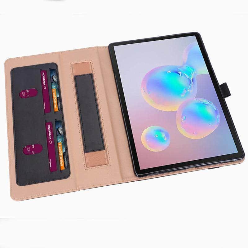 Retro Leather Case Galaxy Tab S6 10.5" T865 T860 Business Handheld Card Stand - CaseBuddy