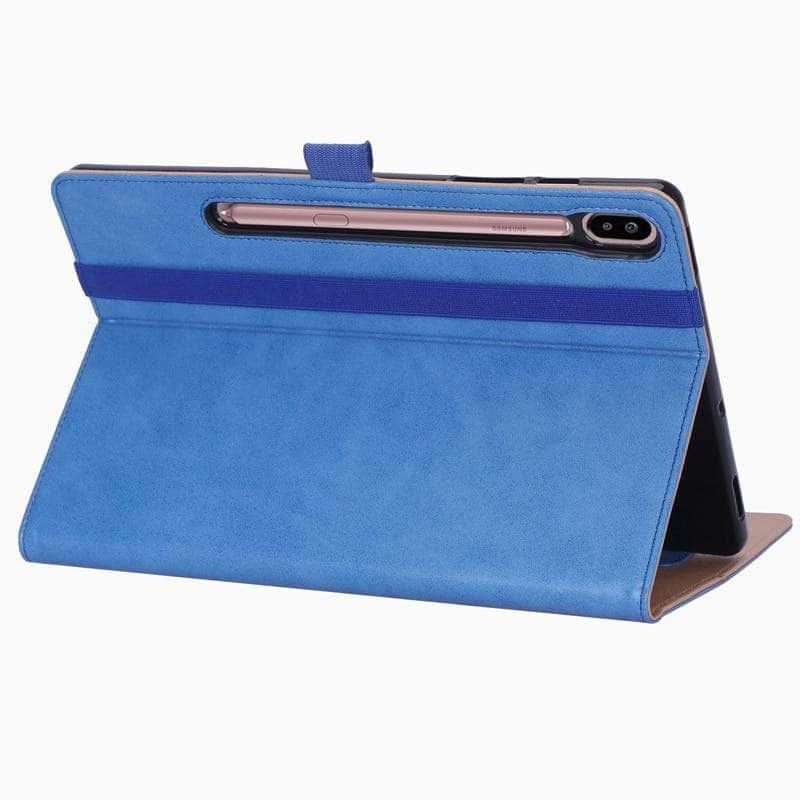 Retro Leather Case Galaxy Tab S6 10.5" T865 T860 Business Handheld Card Stand - CaseBuddy