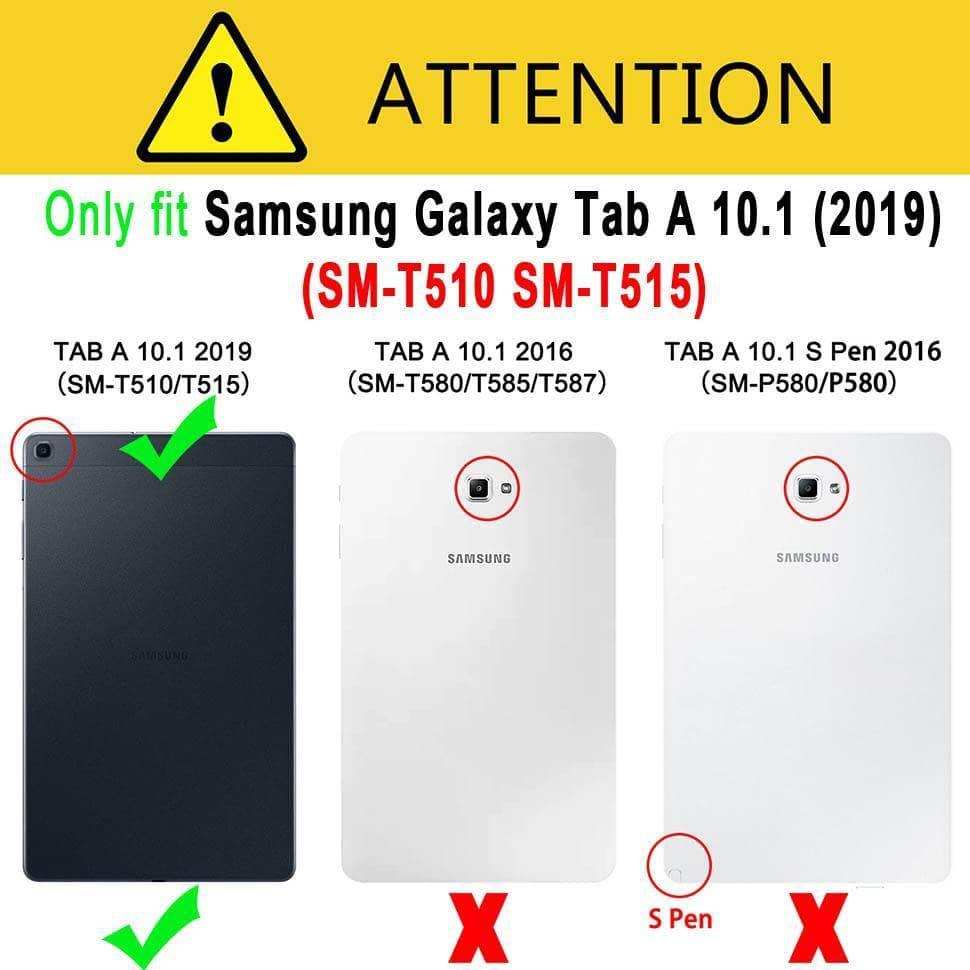 Retro Leather Flip Book Case Galaxy Tab A 10.1 2019 T510 T515 Stand Card Slot - CaseBuddy