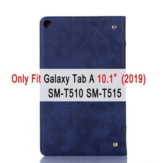 Retro Leather Flip Book Case Galaxy Tab A 10.1 2019 T510 T515 Stand Card Slot - CaseBuddy