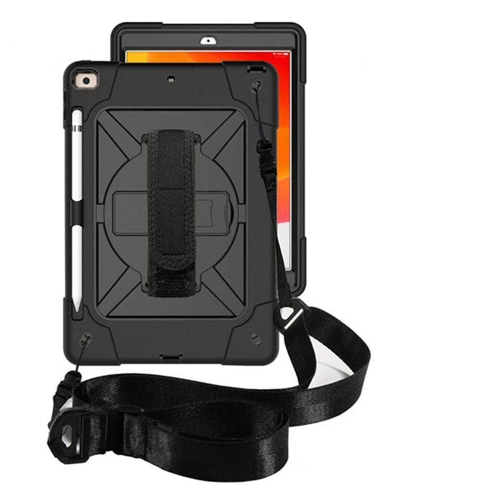 CaseBuddy Casebuddy Rotating Stand Tablet Case iPad 10.2 2019/2020 (iPad 7/8) Heavy Duty Protector Hand Strap Shoulder Strap