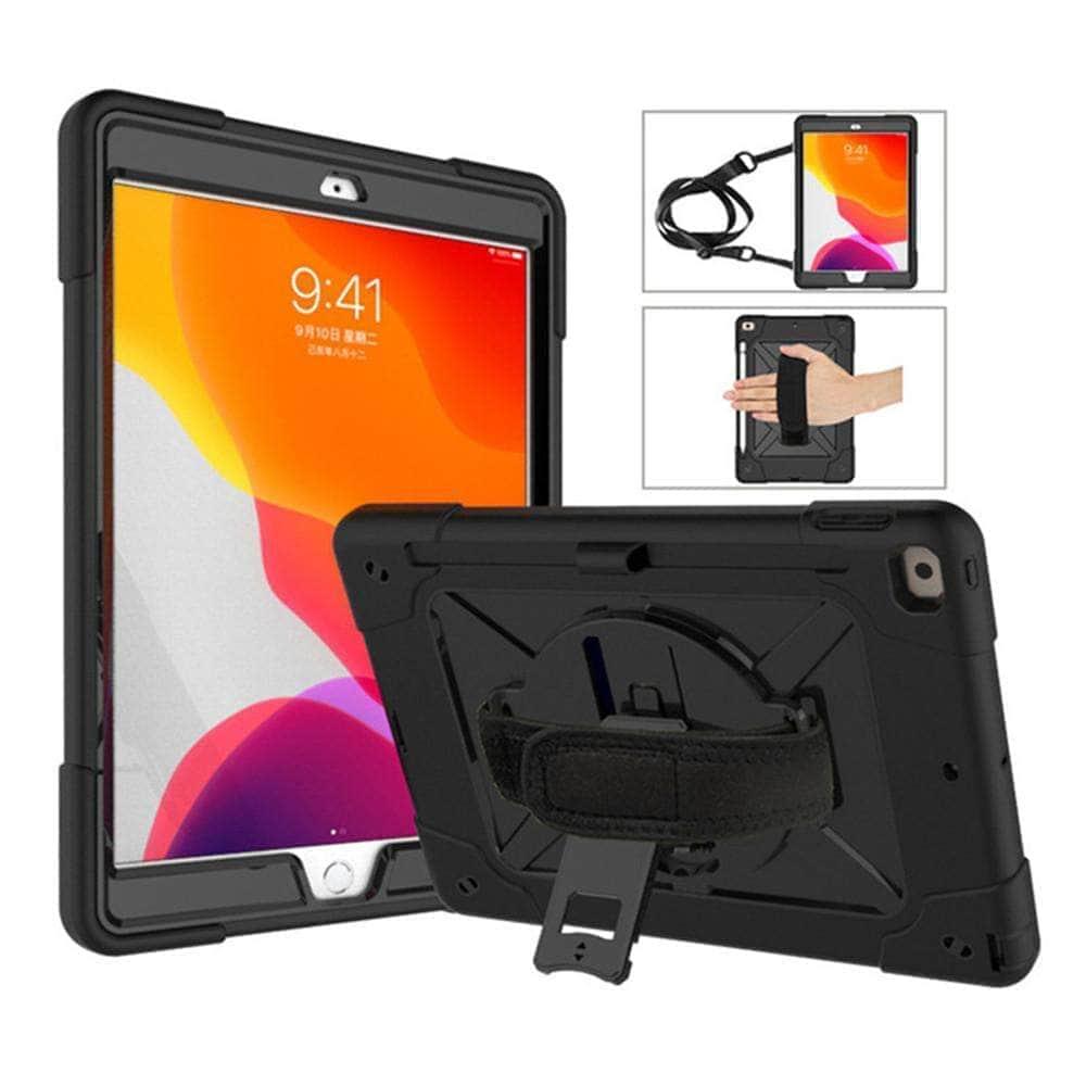 CaseBuddy Casebuddy Rotating Stand Tablet Case iPad 10.2 2019/2020 (iPad 7/8) Heavy Duty Protector Hand Strap Shoulder Strap