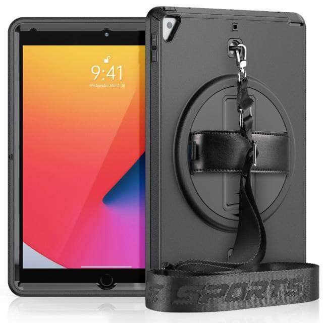 CaseBuddy Australia Casebuddy black / iPad 10.2 (2021) 9th Rotation iPad 9 Kickstand Hand Strap Case