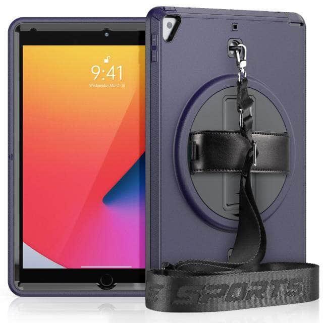 CaseBuddy Australia Casebuddy navy / iPad 10.2 (2021) 9th Rotation iPad 9 Kickstand Hand Strap Case