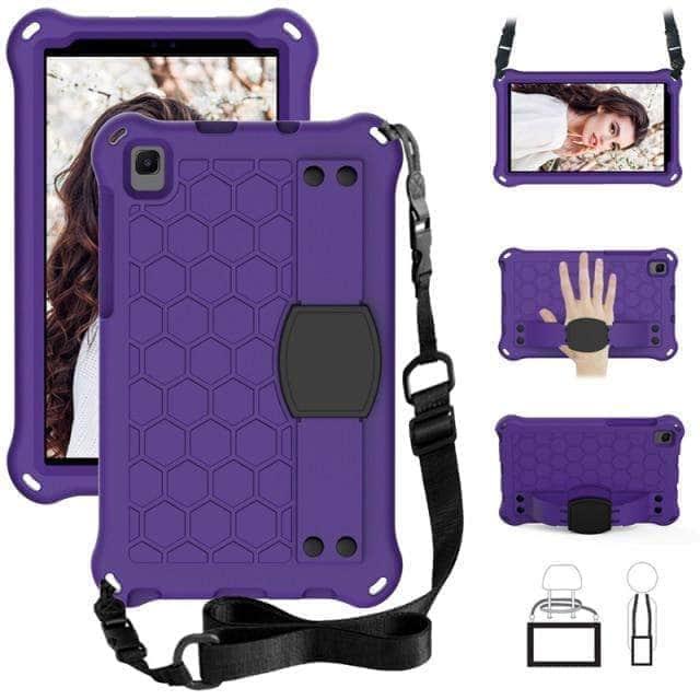 CaseBuddy Australia Casebuddy Purple Black Safe EVA Galaxy Tab A7 Lite 2021 T220 T225 Shoulder Strap Case