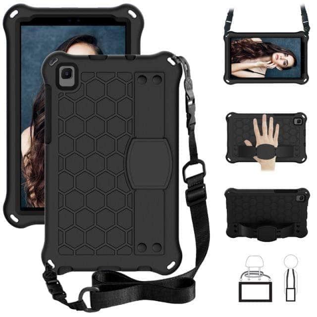 CaseBuddy Australia Casebuddy Black Safe EVA Galaxy Tab A7 Lite 2021 T220 T225 Shoulder Strap Case