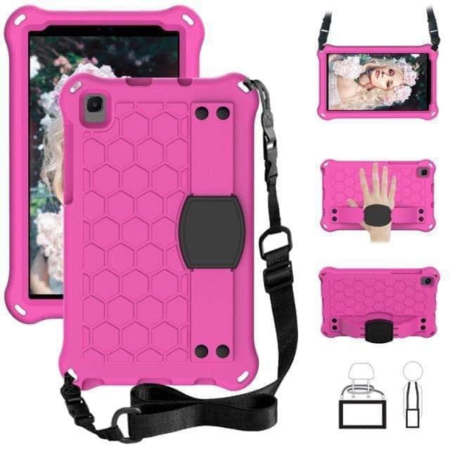 CaseBuddy Australia Casebuddy RoseRed Black Safe EVA Galaxy Tab A7 Lite 2021 T220 T225 Shoulder Strap Case