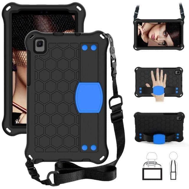 CaseBuddy Australia Casebuddy Black Blue Safe EVA Galaxy Tab A7 Lite 2021 T220 T225 Shoulder Strap Case