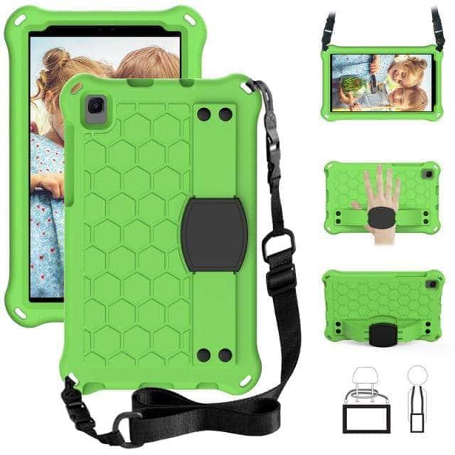 CaseBuddy Australia Casebuddy Green Black Safe EVA Galaxy Tab A7 Lite 2021 T220 T225 Shoulder Strap Case